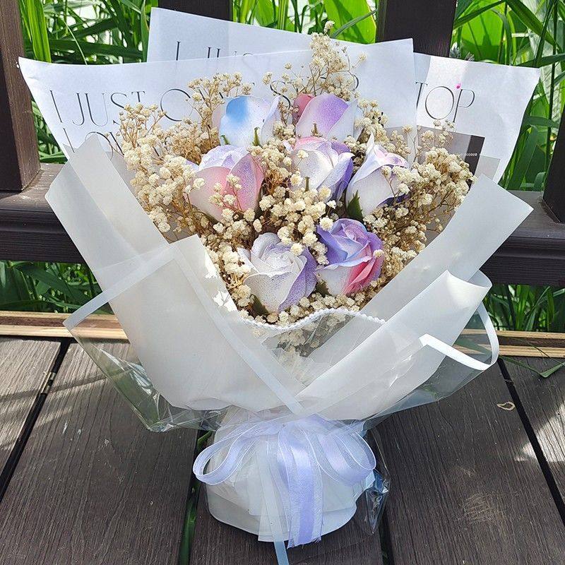 仿真玫瑰满天星干花花束生日拍照礼物送闺蜜表白朋友教师节送老师,家居饰品,餐桌花艺,淘宝优惠券,粉丝福利购,淘宝优惠卷