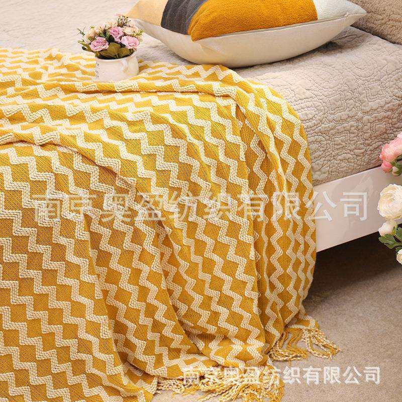 亚马逊跨境毯子throw沙发毯流苏北欧毯民宿装饰毯婴儿拍照搭巾毯