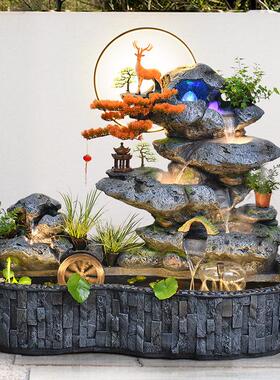 大型假山水景喷泉庭院露台花园布置鱼池流水摆件循环水角落造景观