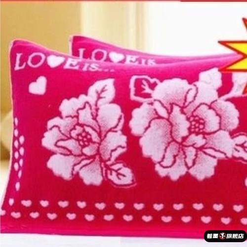 上海老牌纯棉全棉枕巾老式毛巾加厚加大一对装柔软枕头不掉色双面