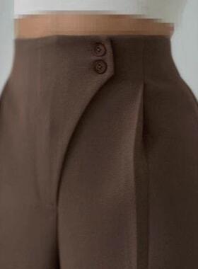 women slim straight leg pants with buttons for casual wear