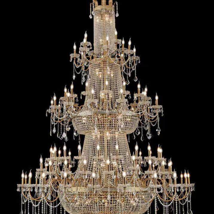 欧式复式楼大吊灯酒店大堂楼中楼楼梯长吊灯别墅客厅吊灯