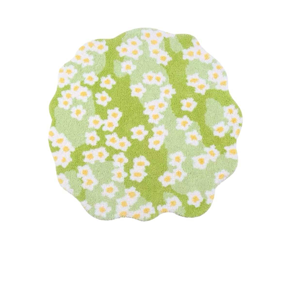 异形小花家用植绒地毯儿童房加厚毛绒地垫客厅卧室床边防滑地毯