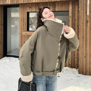羊毛大新翻领款 H98羔克服 羽绒派C110