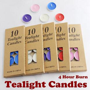 Tealight Candles 10 Pack Unscented 4 Hour Burn Smokeless
