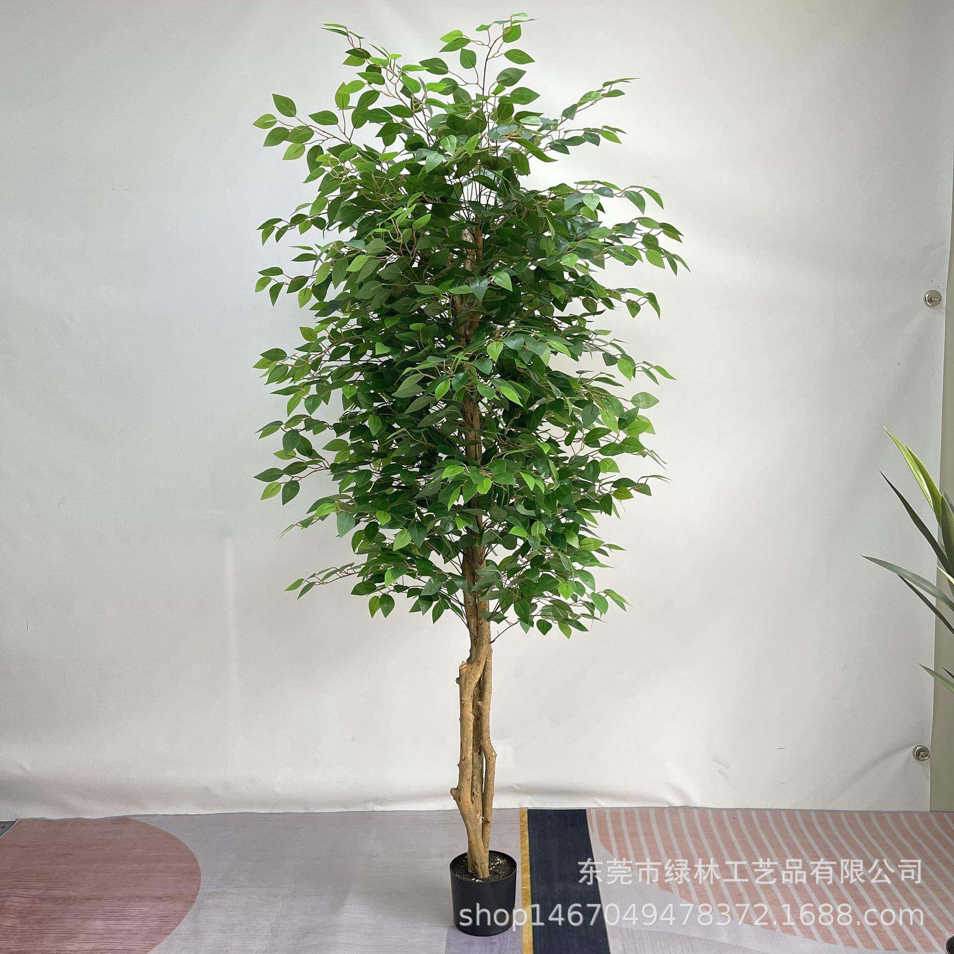 仿真榕树真木杆迷你榕树盆栽小叶榕仿真绿植仿真树室内装饰假绿植