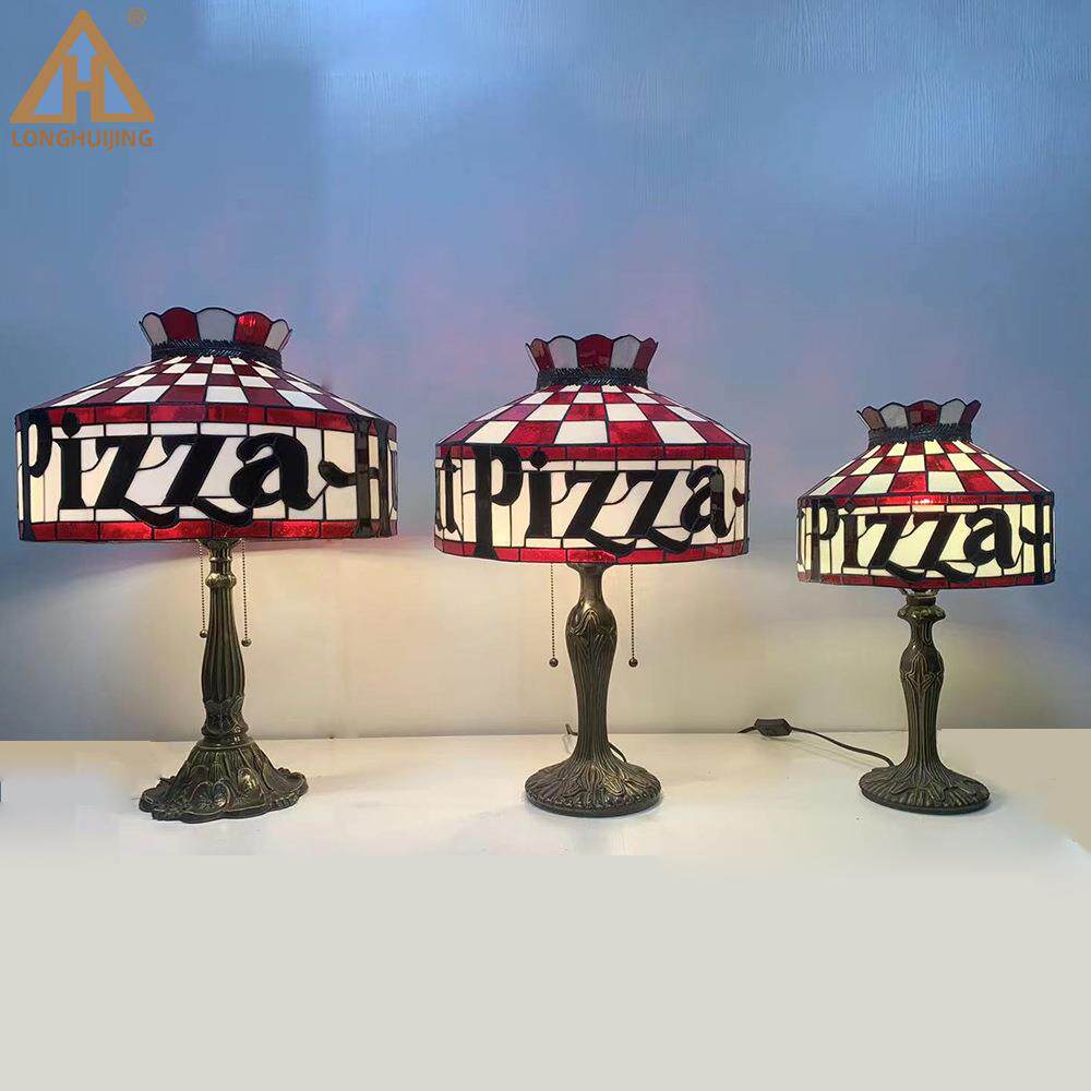 蒂汇璟台灯pizza款式图案字母红白配色餐厅装饰凡尼大台灯多尺寸