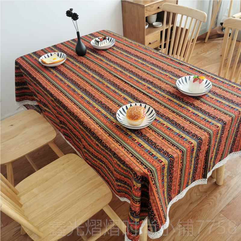 正品式室田园风格桌布族棉麻复古欧餐厅东南亚民风布美术画布艺茶