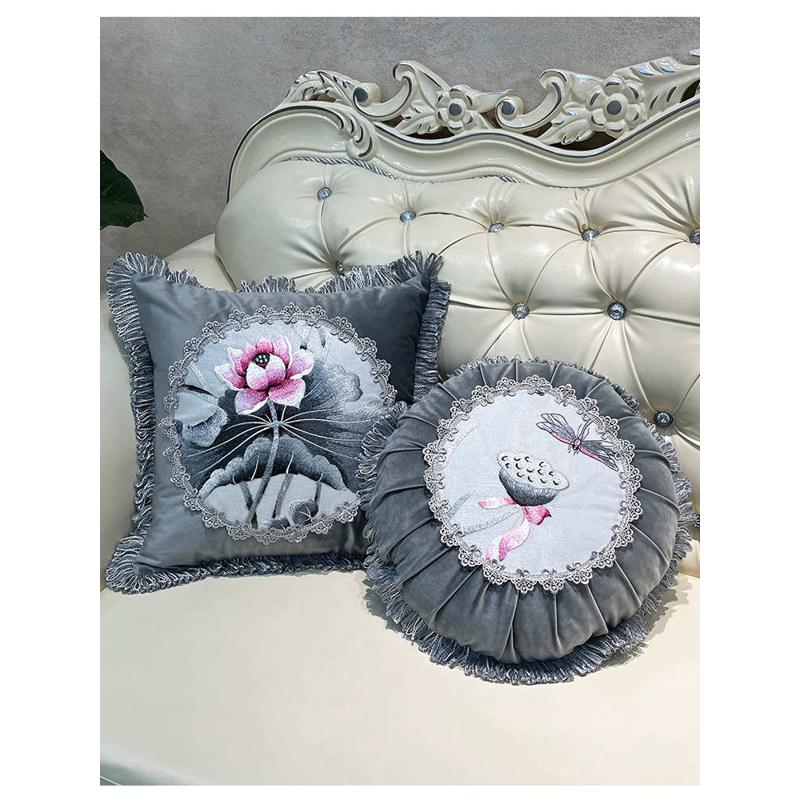 欧式美式沙发抱枕靠枕新品圆枕南瓜枕含芯可拆洗法式抱枕批发