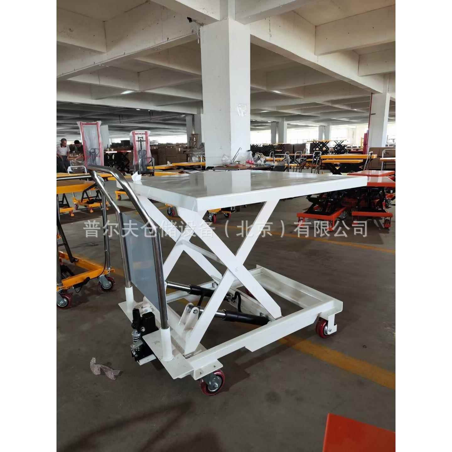 移动升降平台车剪叉式电动升降车小型工作台手动液压小推车上料车