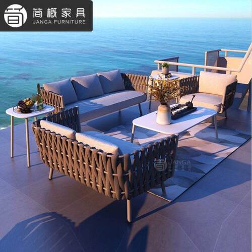 户外庭院沙发别墅度假村创意家具藤沙发室外休闲酒店软装藤编家具