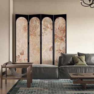 法式 饰背景屏风 奶油玄关客厅隔断折叠移动卧室家用房间简约沙发装