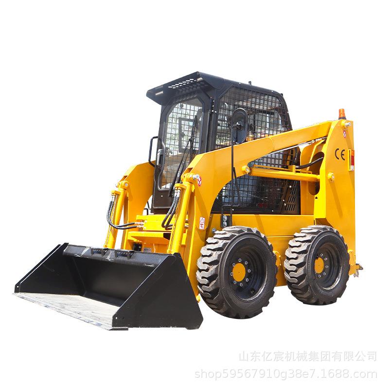 小型四驱滑移装载机养殖清粪建筑工程多功能轮式履带式滑移小铲车