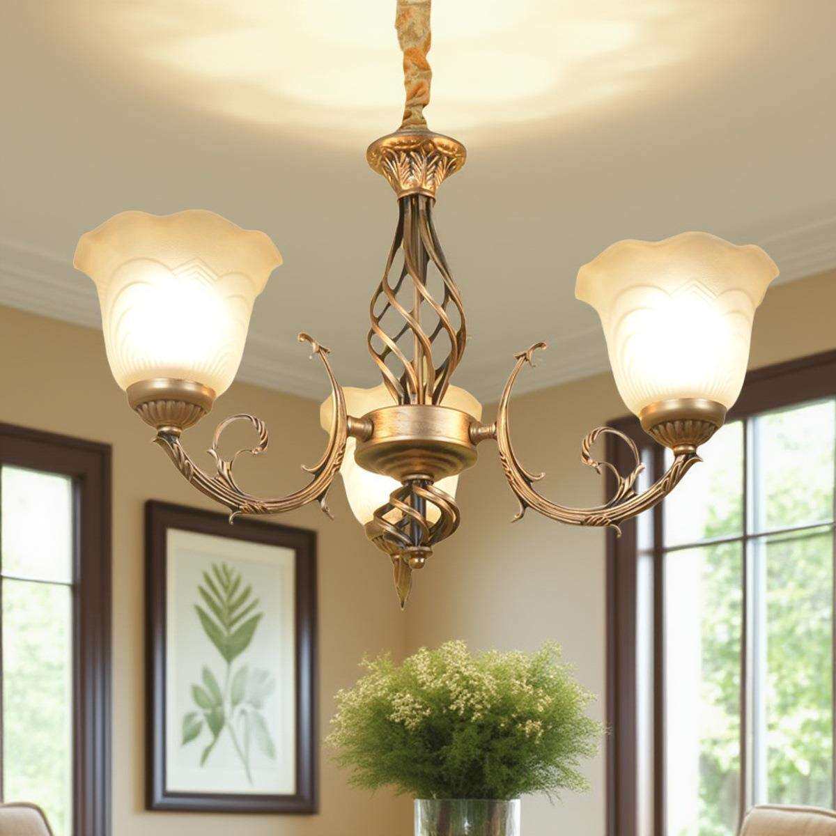 欧式铁艺吊灯美式古铜色返古复古客厅餐厅卧室店铺商用灯饰灯具