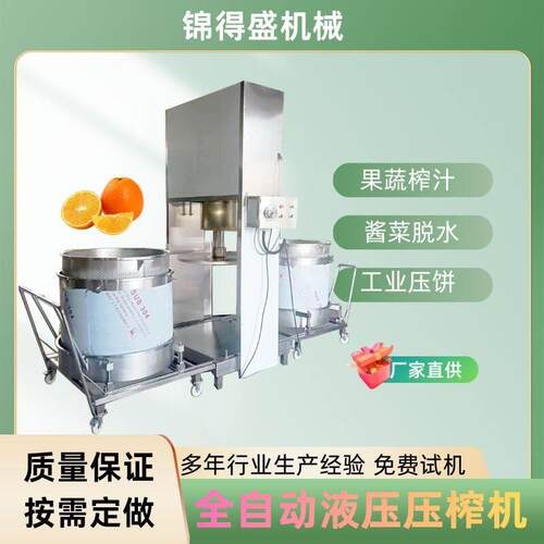 大吨位双桶全自动排渣压滤机杨梅果蔬脱汁设备液压压榨机设备厂家