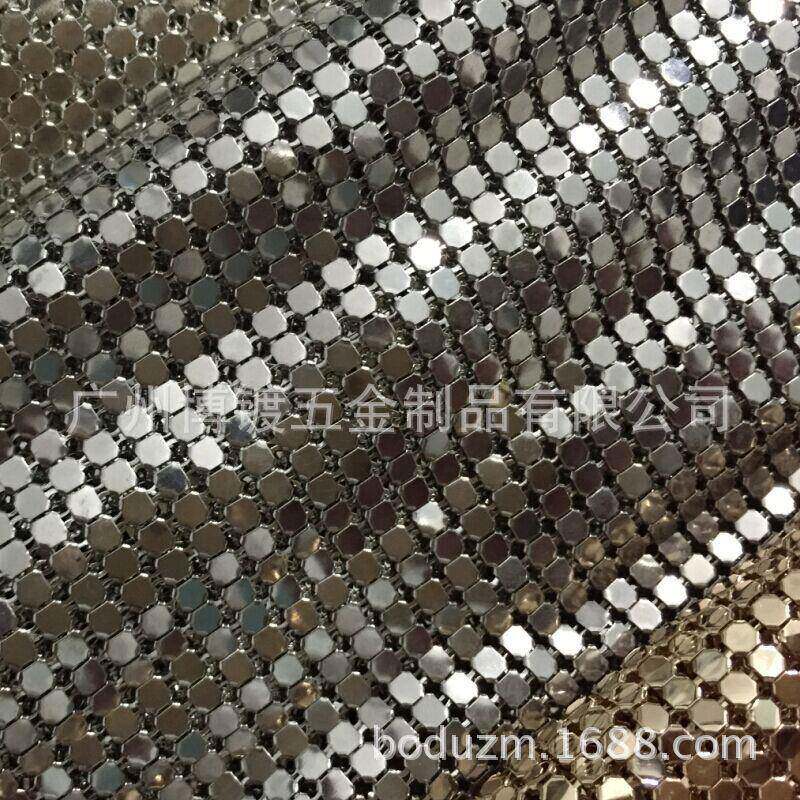 厂家 铜片网 铜网 服装包包钻片亮片网布 金属网布