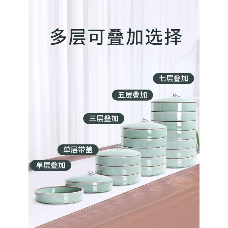 储存罐茶叶罐普洱茶饼收纳盒家用大号陶瓷密封罐散茶缸白茶醒茶罐
