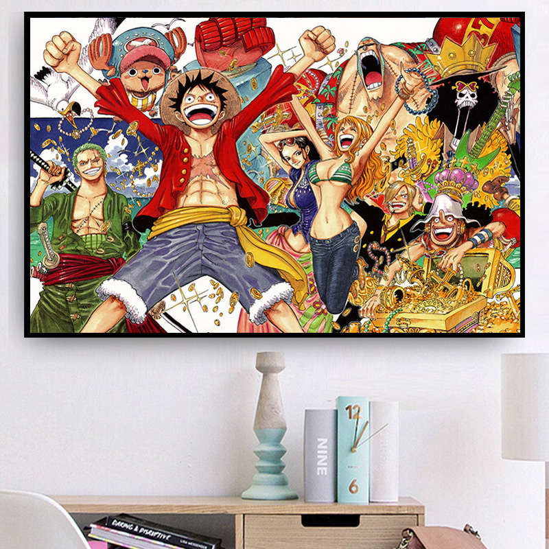 点钻十字绣2024新款海贼王全家福动漫人物路飞钻石画客厅卧室满钻