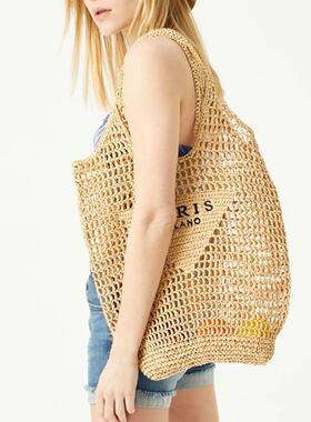 Casual Hollow Straw Women Shoulder Bags Designer Letters Han