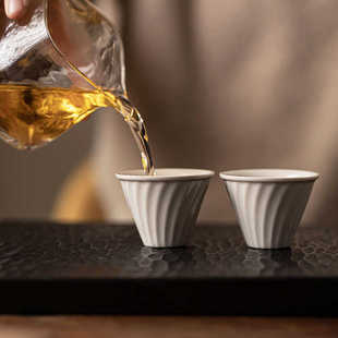 茶具复古 素白家用杯功夫主人品茗个人杯杯草木灰专用单茶杯中式