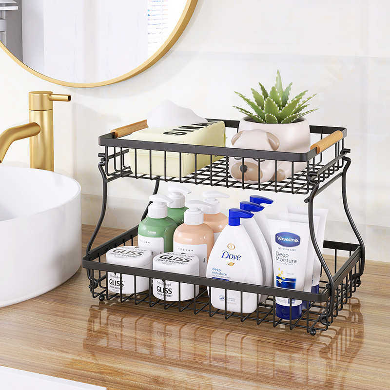 家用浴室卫生间桌面收纳置物架厨房客厅双层可拆卸水果蔬菜收纳篮,收纳整理,整理架/置物架/收纳架,淘宝优惠券,粉丝福利购,淘宝优惠卷