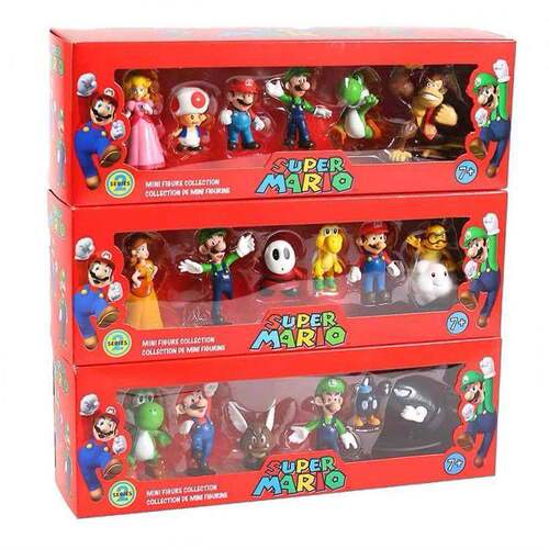 Super Mario Bros PVC Action Figure Toys Dolls Model Set Luig