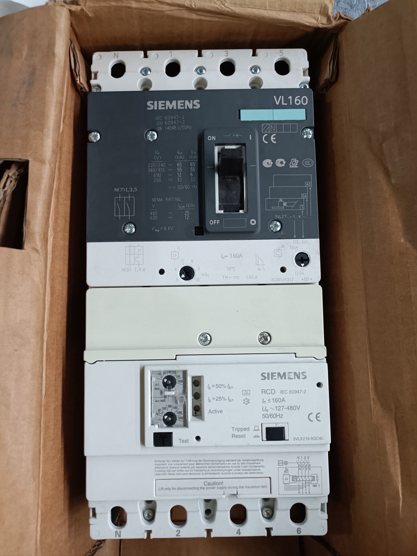 全新西门子4P160A漏电保护器便宜处理