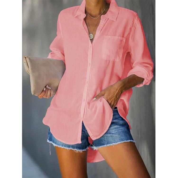 womens casual Womens color clothing button-down large solid