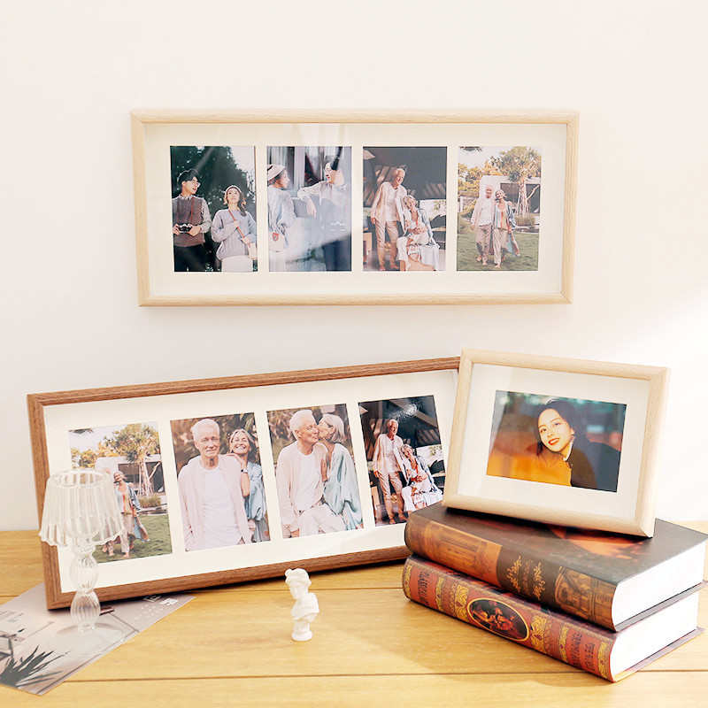 BC10中空相框摆台挂墙冲洗照片做成框架打印相片加木质连框6寸六