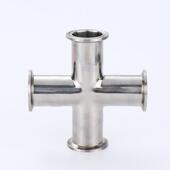 十字接头管道配件快开四通 卡箍式 厂家供应304卫生级快装 等径四通