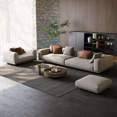 地平棉麻艺沙发WFN线客意厅设计师网布红沙发别墅式大小户型直排