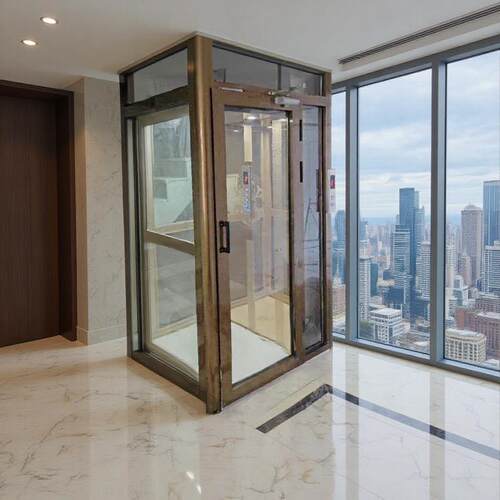 小型家用观光电梯曳引式家用别墅电梯室内别墅电梯电动智能