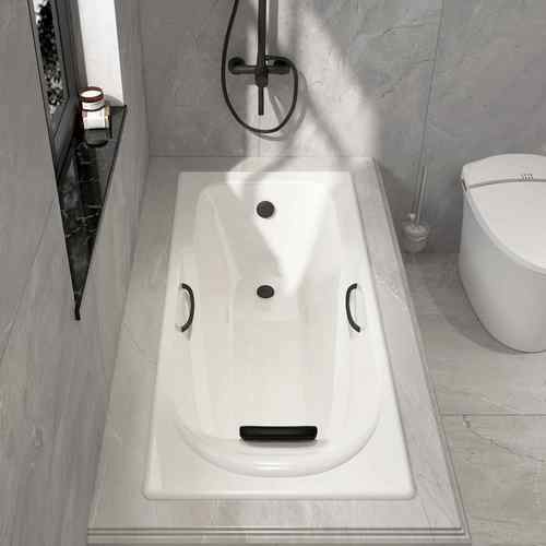 卫生人铸铁陶瓷嵌30365入式浴缸家间用小户型成搪瓷形方贝格莱保