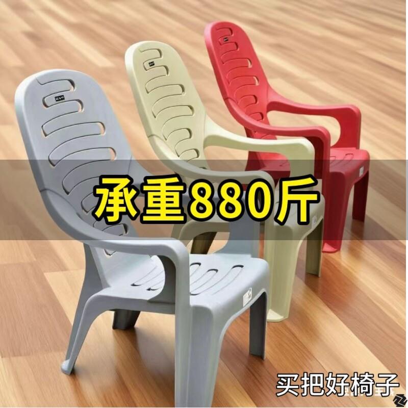 特厚新款塑料靠背椅加厚户外休闲沙滩椅现代简约家用餐椅躺椅