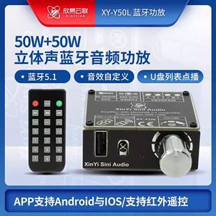 HIFI级50W 50W立体声蓝牙数字功放板模块双声道带遥控器Y50L