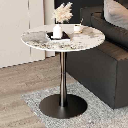 厅轻FGYJ050奢意式大理石边杏几客家用桌岩板沙发小边几极简床头