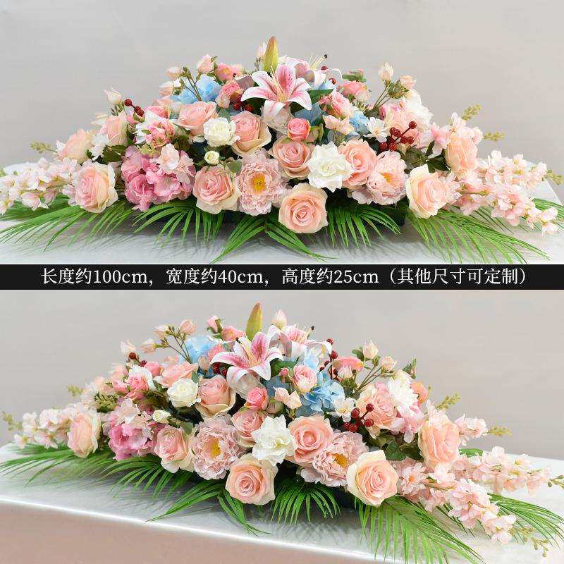 仿真花假花商务会议长桌花会议室办公室桌面装饰花艺摆件台花摆花