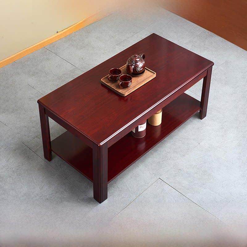 红胡桃色办公室茶几桌客厅简约现代白色小户型家用实木质茶台边几