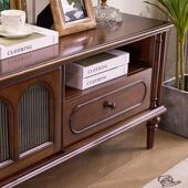 物法式 实纳储柜中古风客厅茶几电视机柜 复古全木电视148柜收美式