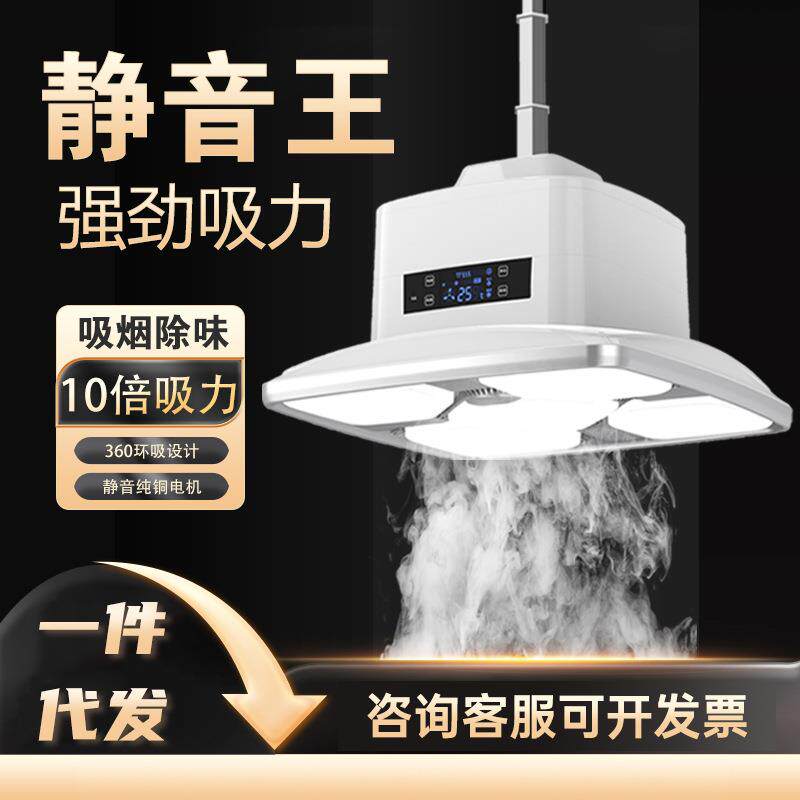 棋牌室适用麻将机客厅吸烟灯空气净化器升降吊灯直排茶楼馆桌排烟