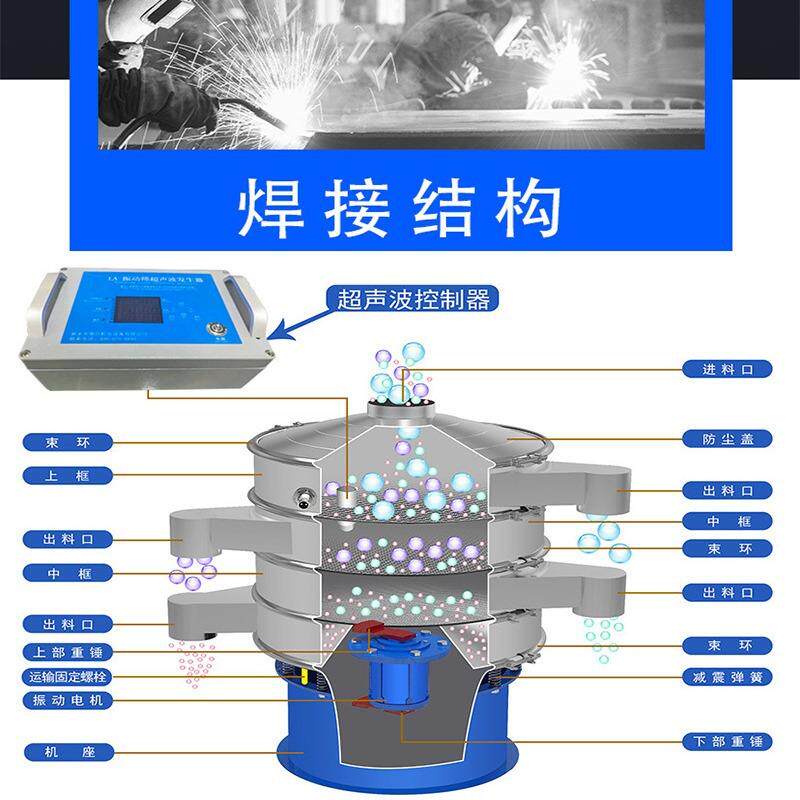 供应超声波振动筛鹏发机械全不锈钢超声波换网工具结构简单耐磨损
