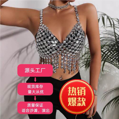 Keli Jewelry Color Diamond Crystal Pendant Tassel Chest