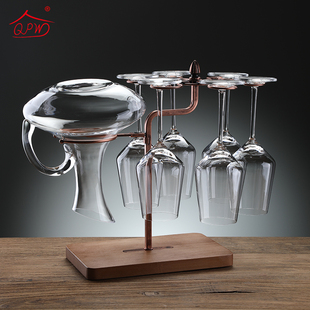 葡萄醒酒器架子轻奢家用装 创意红酒杯架高脚杯倒挂悬挂欧式 饰摆件