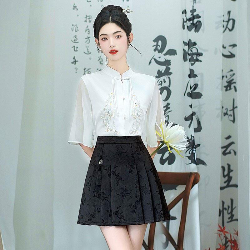 夏季薄款工衣足疗养生馆中国风短裤两件套采耳师足浴技师工作服女