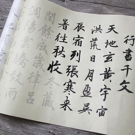 赵孟俯中楷行书千字文毛笔描红字帖临摹长卷高效书写行楷标准练习