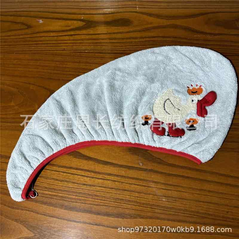 新款直销嘟嘟鸭干发帽网红推荐款珊瑚绒干发帽吸水毛巾速干发巾卡