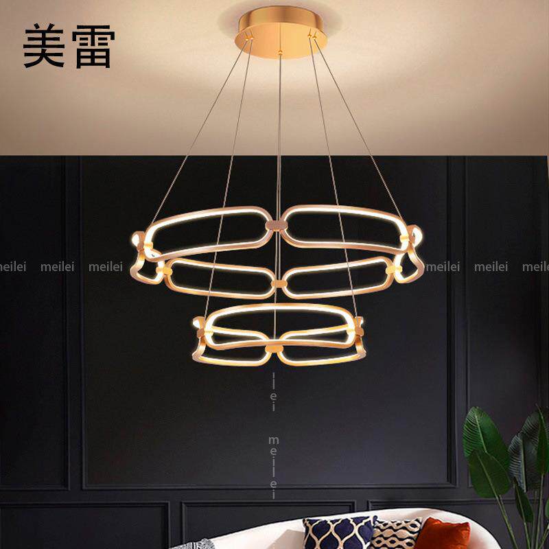 客厅吊灯后现代简约轻奢北欧餐厅卧室灯家用创意个性电镀艺术灯具
