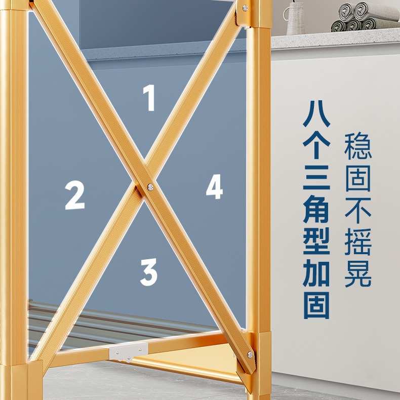 晒被子伸缩折叠阳台落地挂衣衣架晾衣架家用移动可晾衣杆室内卧室