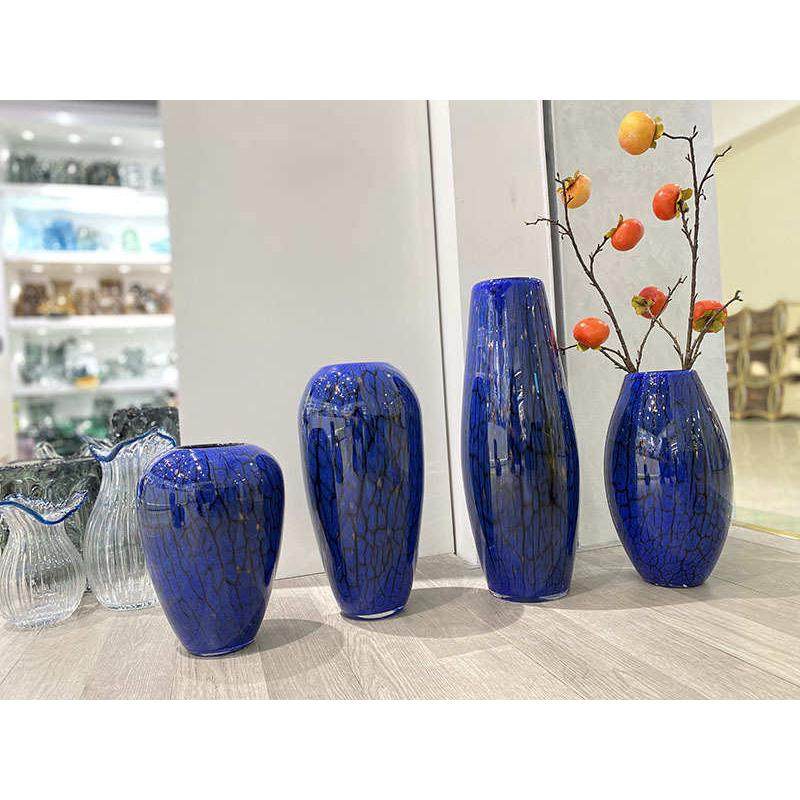 蓝色样板间艺术器摆件玻璃新客厅装饰奢花瓶轻花餐桌琉璃中式玄关,家居饰品,花瓶,淘宝优惠券,粉丝福利购,淘宝优惠卷