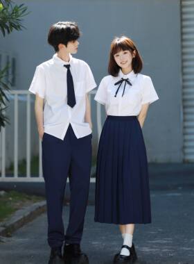 初高中学生毕业班服诗歌朗诵大合唱演出服女演讲比赛白衬衫裙套装